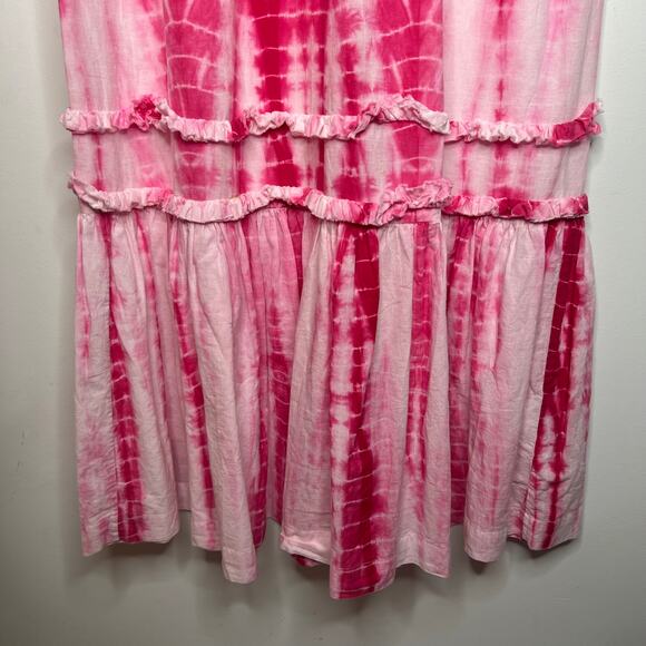 Alix of Bohemia Pink Shibori Tie Dye Plume Maxi Dress Size Small - Picture 6 of 9